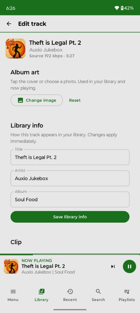 Edit track metadata and album art